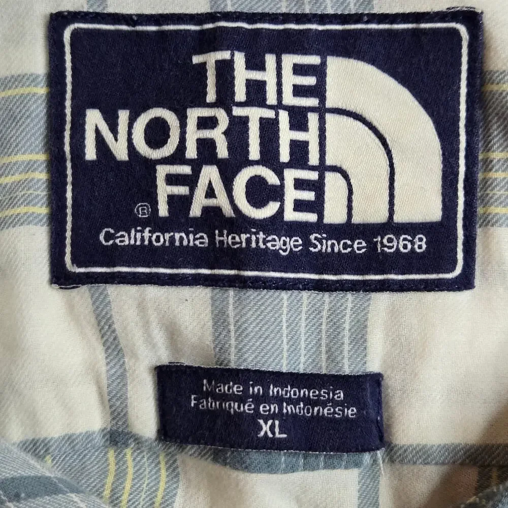 The North Face Plaid Short‎ Sleeve Button Up Shirt Men's Size XL